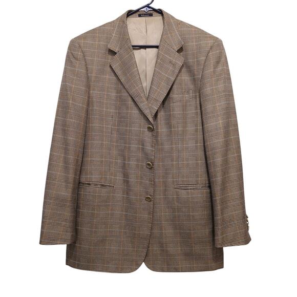 Bernini Beverly Hills Sport Coat Mens 40 Gray SILK WOOL Fine Plaid Jacket Italy - Picture 3 of 14